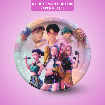 kpop demon hunters plates for birthday party