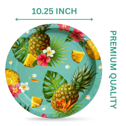 Hawaiian Theme Dinner Party Paper Plates  10.25 inches - 8PC