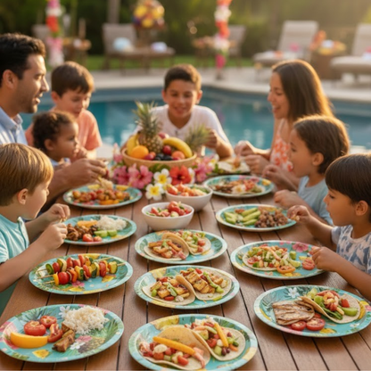 Hawaiian Theme Dinner Party Paper Plates  10.25 inches - 8PC