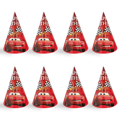 Racing Car Theme Birthday Caps - 8PC