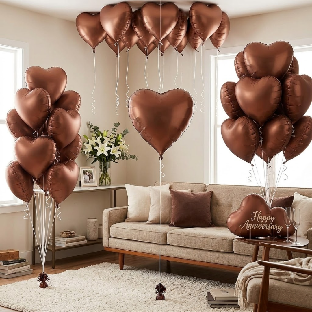 Heart Shaped Foil Balloon 1 Pc | Metallic Finish Romantic Balloon | Valentine, Anniversary & Proposal Decoration