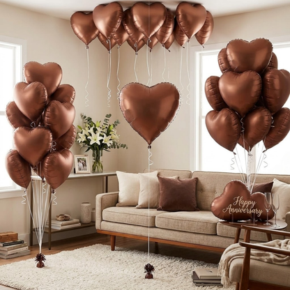 Heart Shaped Foil Balloon 1 Pc | Metallic Finish Romantic Balloon | Valentine, Anniversary & Proposal Decoration