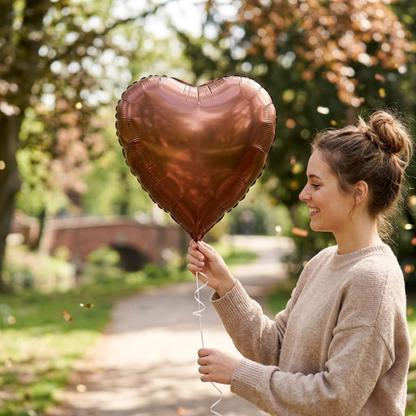 Heart Shaped Foil Balloon 1 Pc | Metallic Finish Romantic Balloon | Valentine, Anniversary & Proposal Decoration