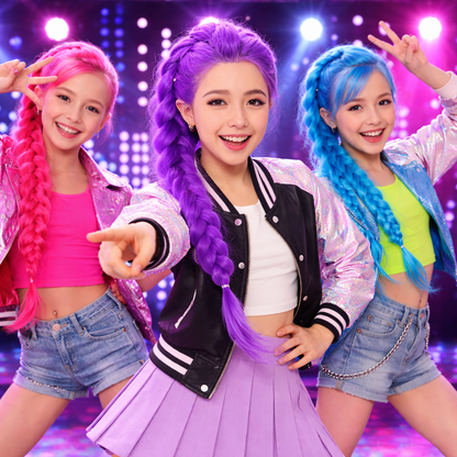 K-POP Rumi Purple Braided Wig