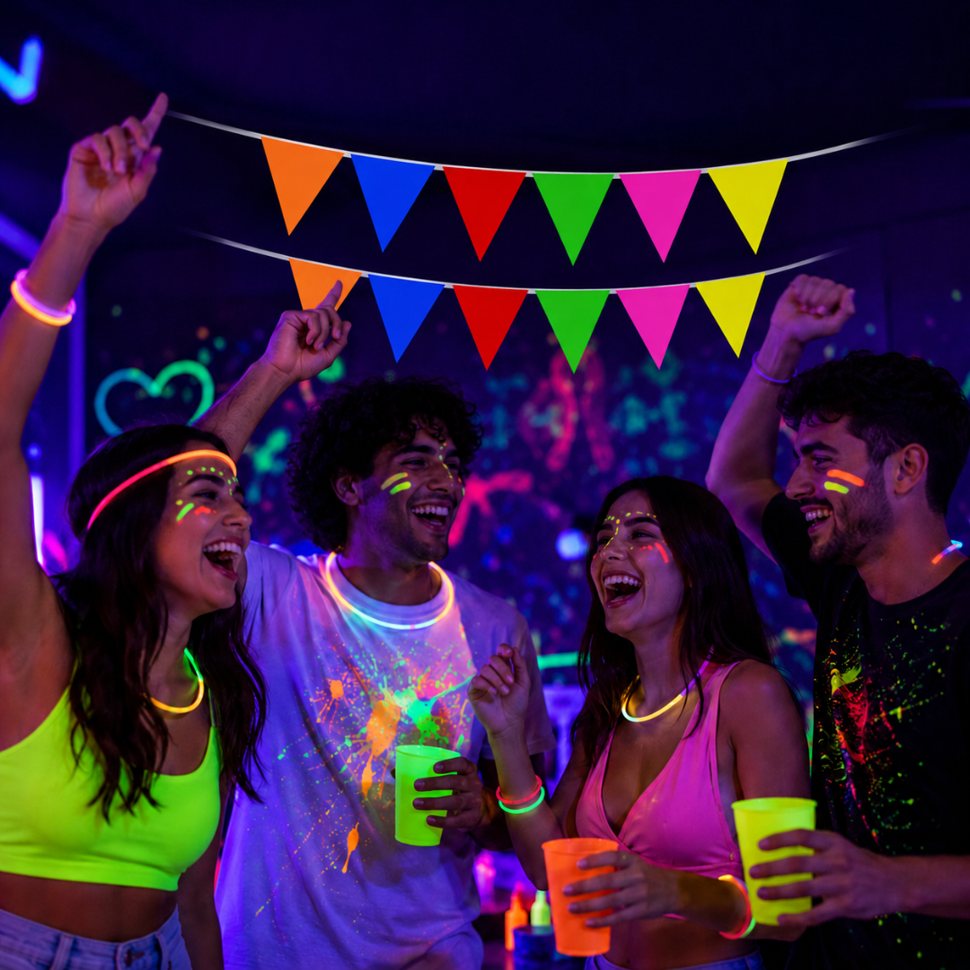 Neon UV Glow in the Dark Buntings - 9FT