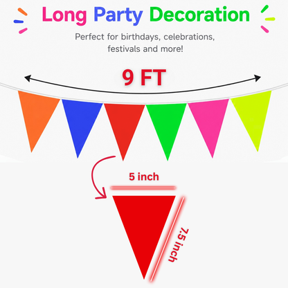 Neon UV Glow in the Dark Buntings - 9FT