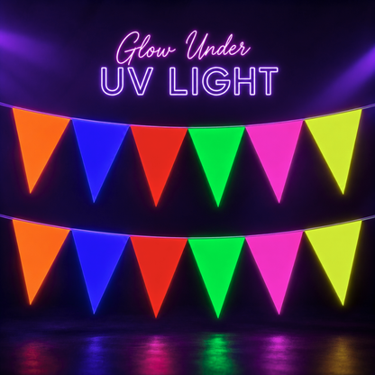 Neon UV Glow in the Dark Buntings - 9FT