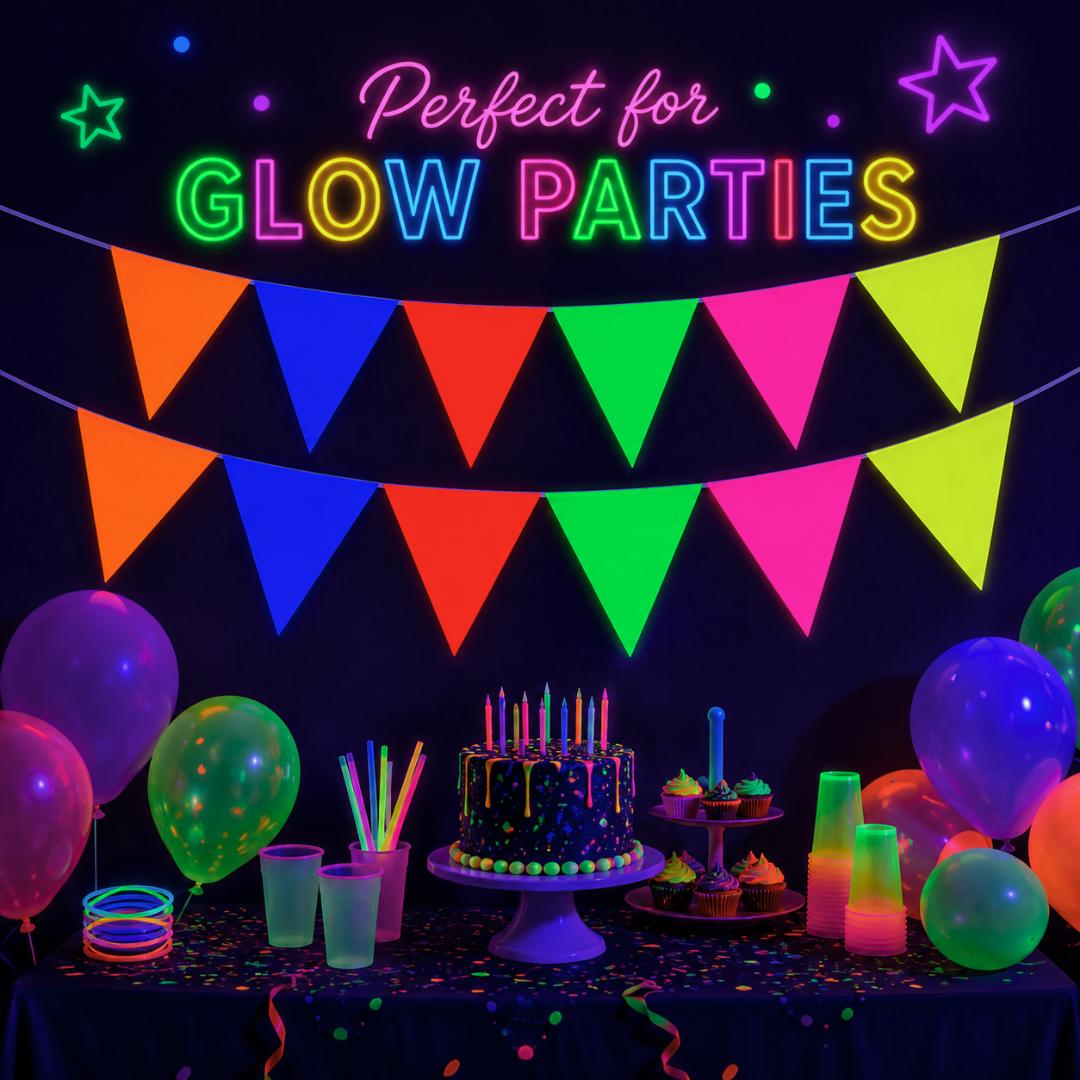 Neon UV Glow in the Dark Buntings - 9FT