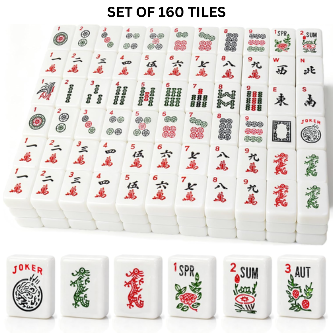 American Mahjong White Tiles Travel Set 30MM - 160 Tiles