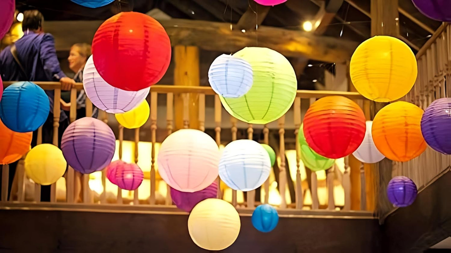 Multicolor Paper Lanterns - 5Pcs