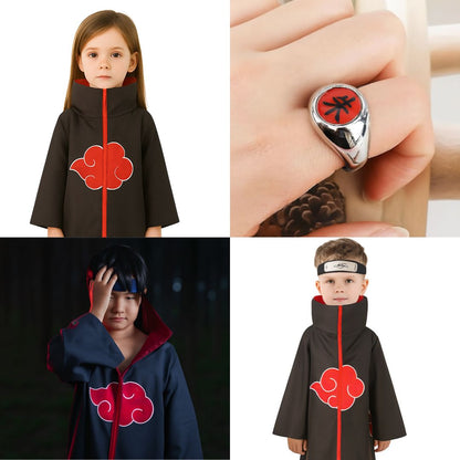 Uchiha Itachi Akatsuki Anime Costume - Medium - Set Of 2PC - Age 5 to 7 Years