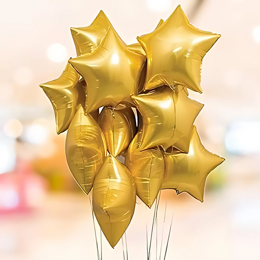 Golden Star Balloon - Set of 4
