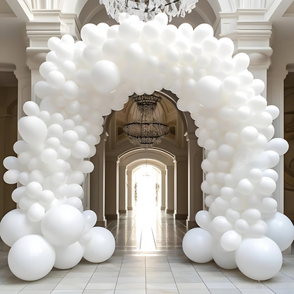 8" White Latex Balloon - 50ct