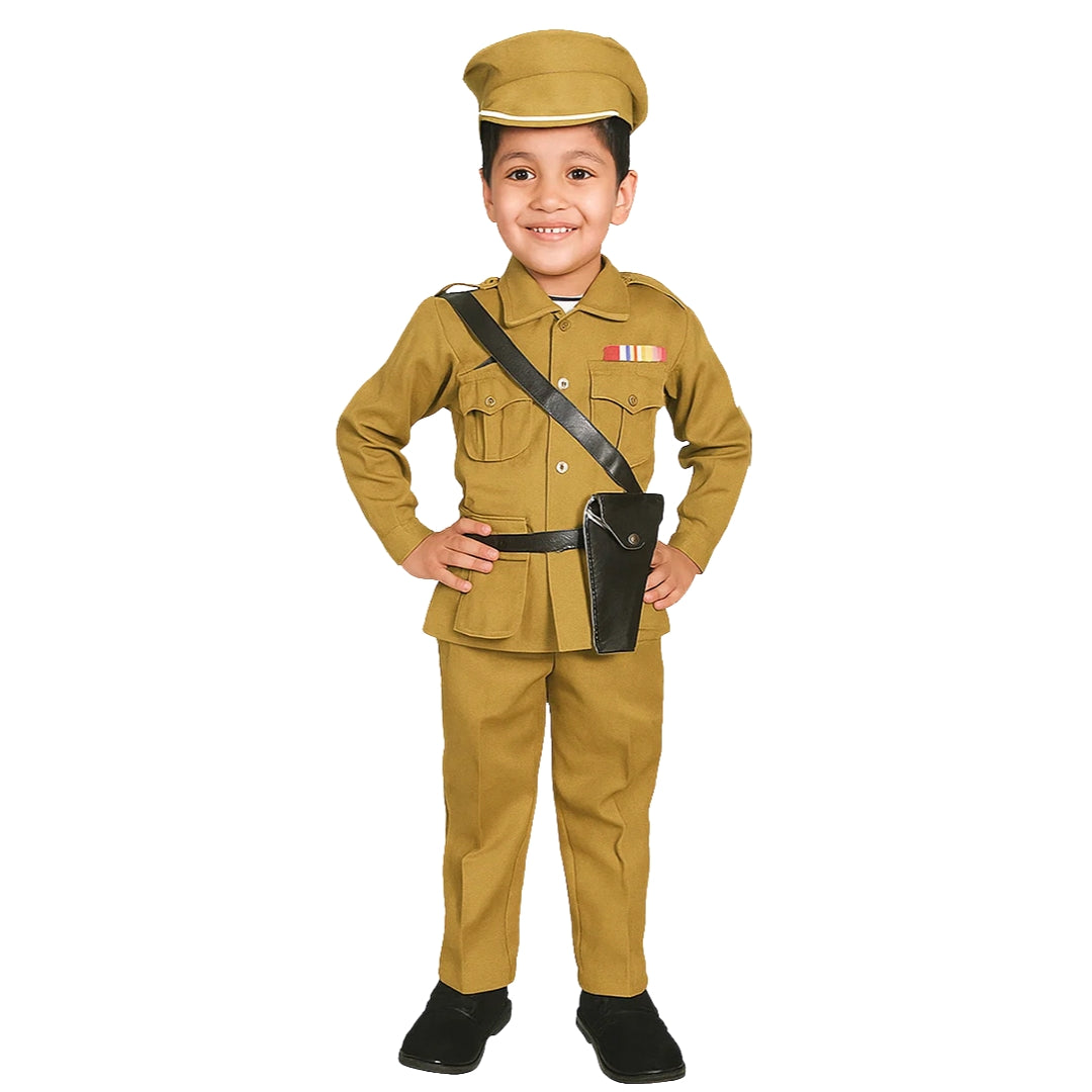 Brown Police Costume - Community Helpers - Size Large - Age 7 to 9