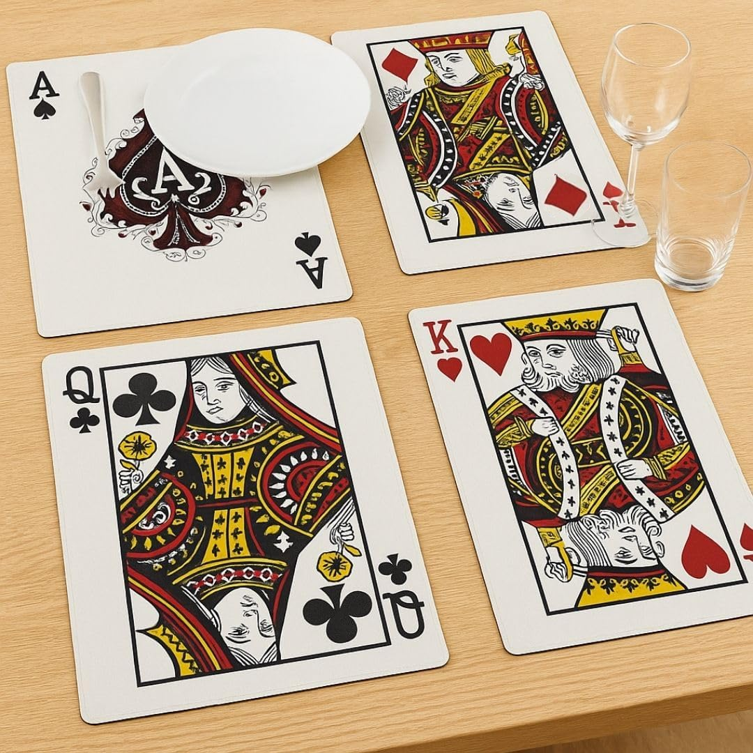 Card Party Queen Placemat for Table Decor or Cutout for Decoration