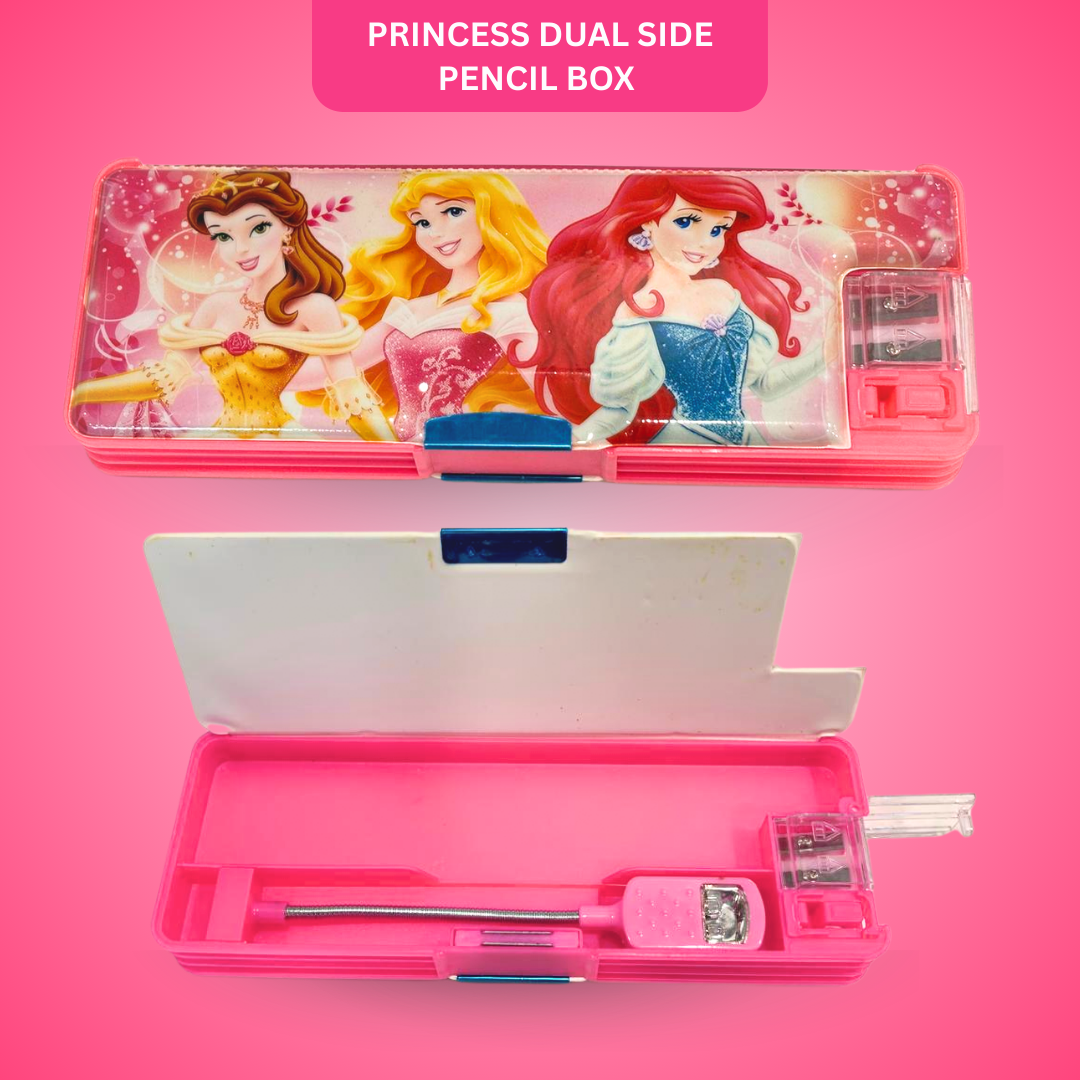 Magnetic Princess Dual Side Pencil Box with Sharpn for Girls - 1Pc