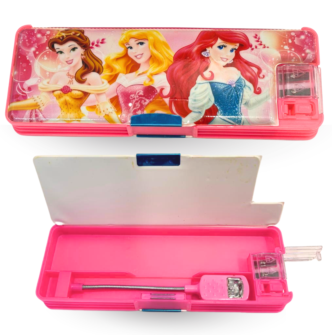 Magnetic Princess Dual Side Pencil Box with Sharpn for Girls - 1Pc