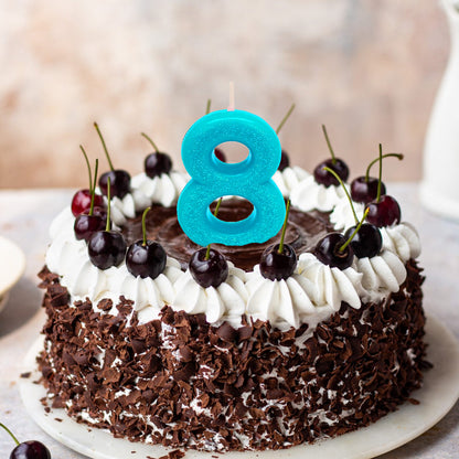 Number 8 Glitter Candle - 1PC
