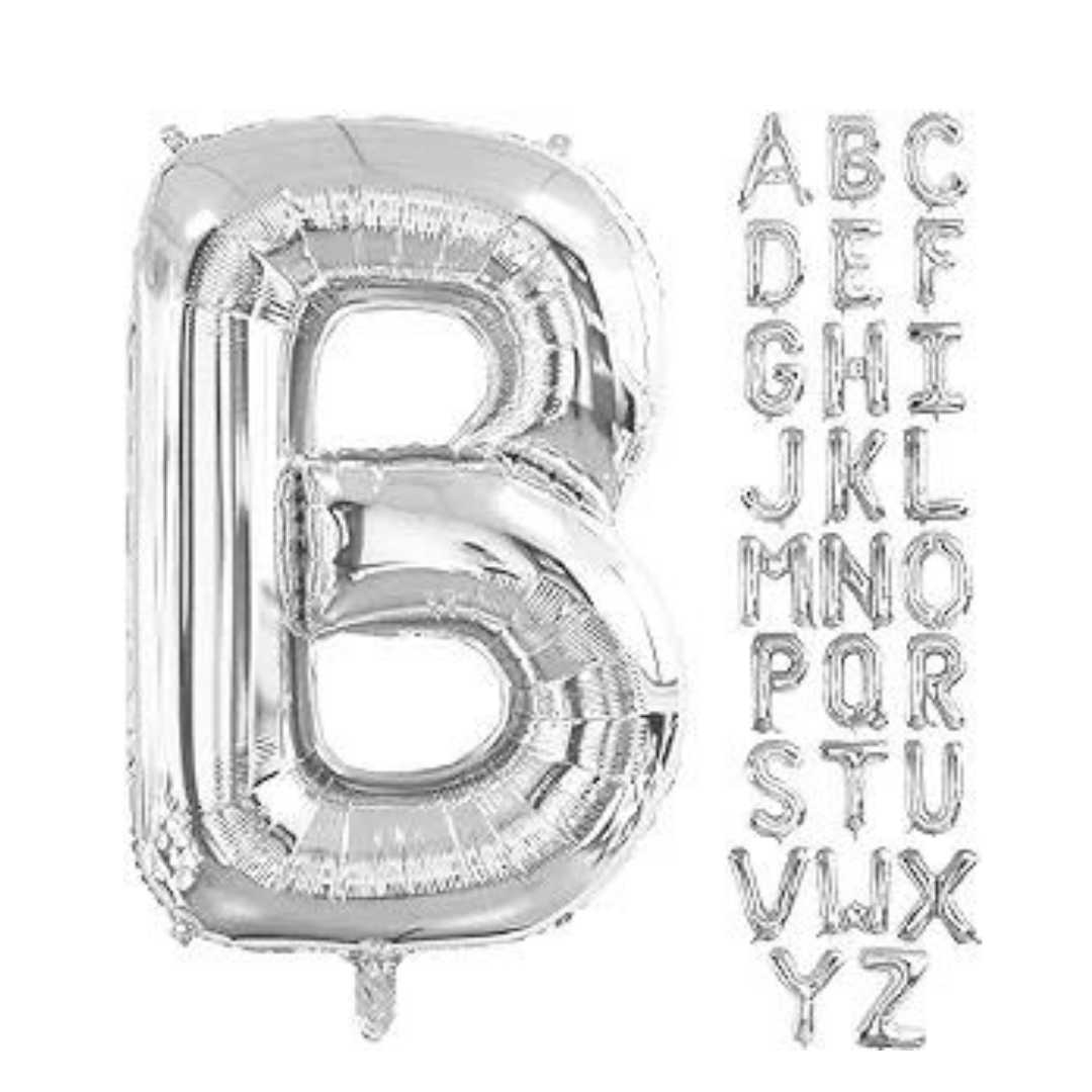 Letter B Silver Foil Balloon - 16 inches - 1PC