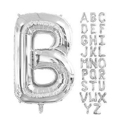 Letter B Silver Foil Balloon - 16 inches - 1PC