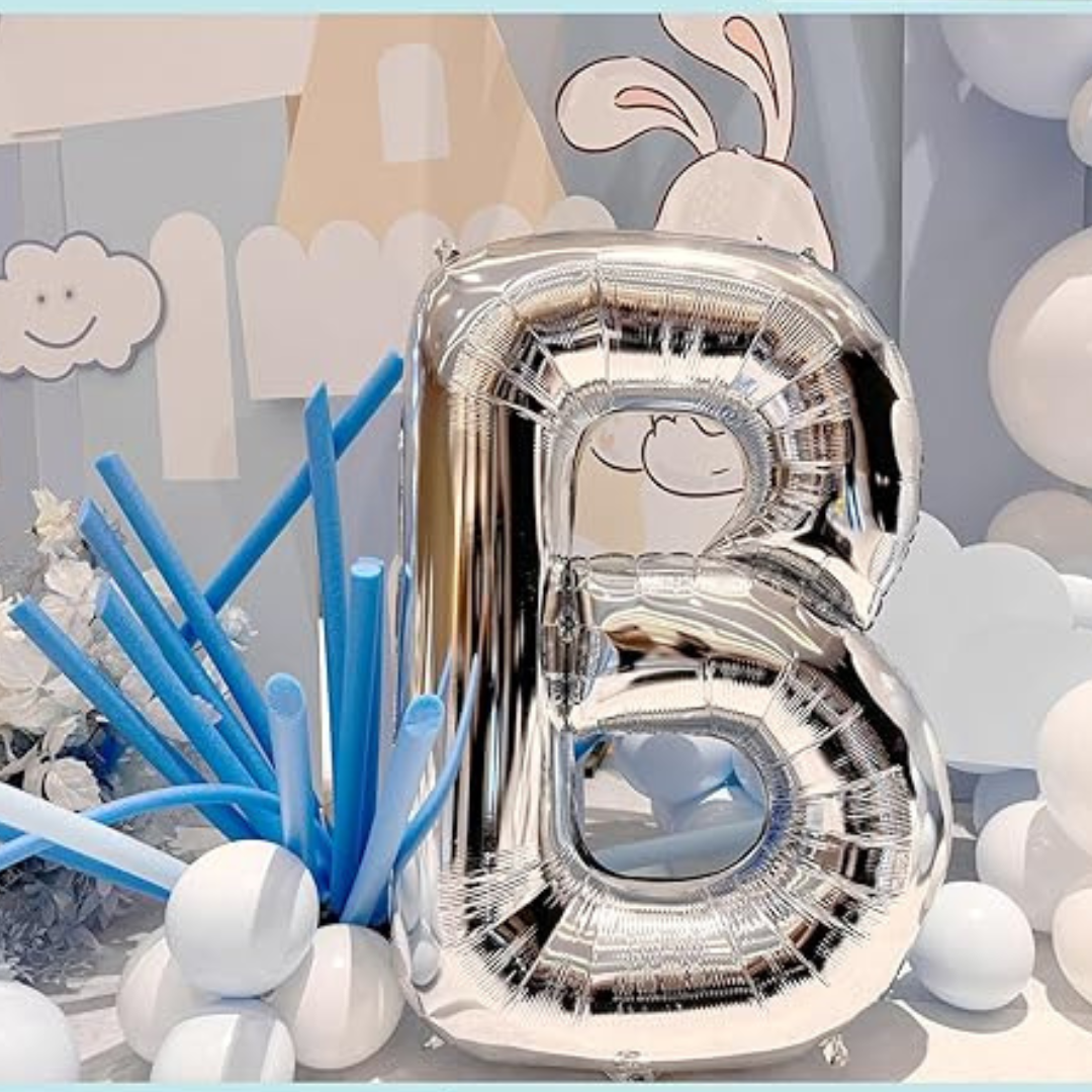 Letter B Silver Foil Balloon - 16 inches - 1PC