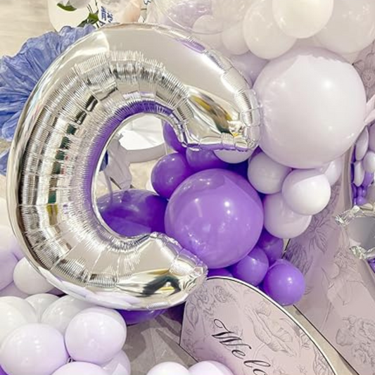 Letter C Silver Foil Balloon - 16 inches - 1PC