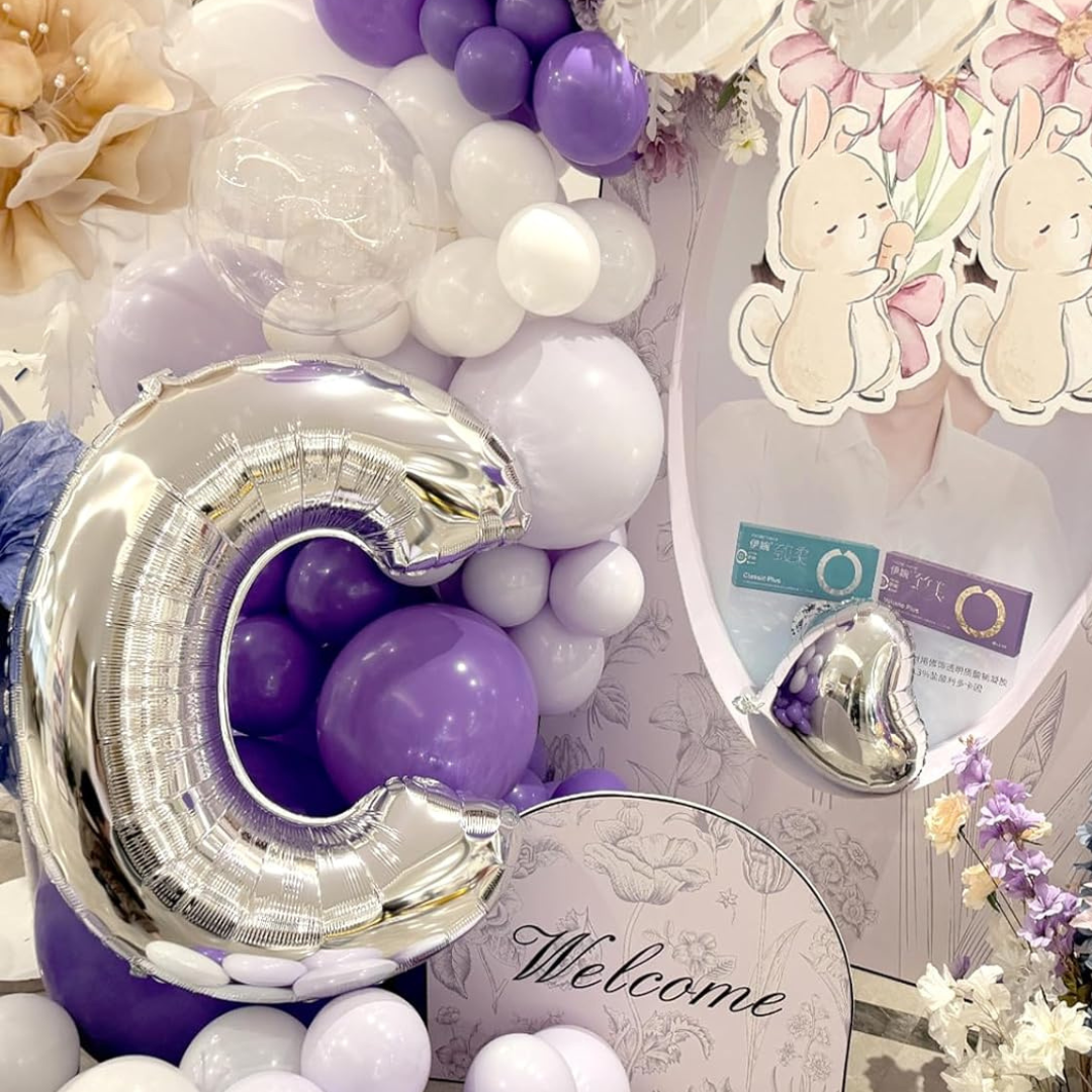 Letter C Silver Foil Balloon - 16 inches - 1PC