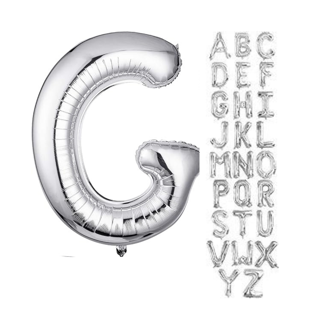 Letter G Silver Foil Balloon - 16 inches - 1PC