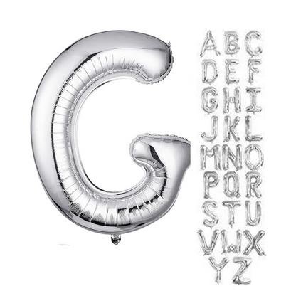 Letter G Silver Foil Balloon - 16 inches - 1PC