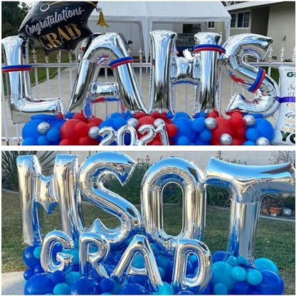 Letter P Silver Foil Balloon - 16 inches - 1PC