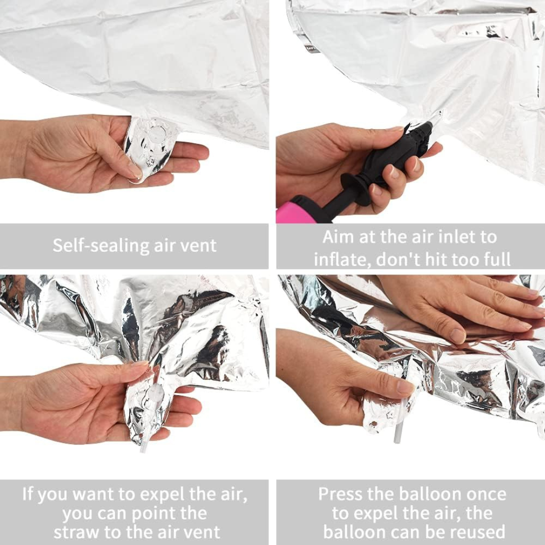 Letter V  Silver Foil Balloon - 16 inches - 1PC