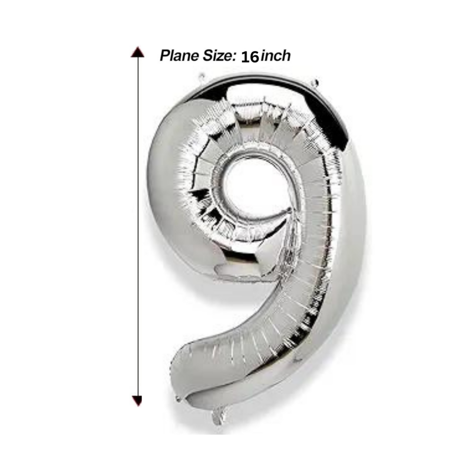 16" Numerical 9 Silver Balloon