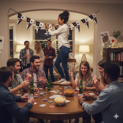 Card Party Casino Bunnting -Over 9Ft