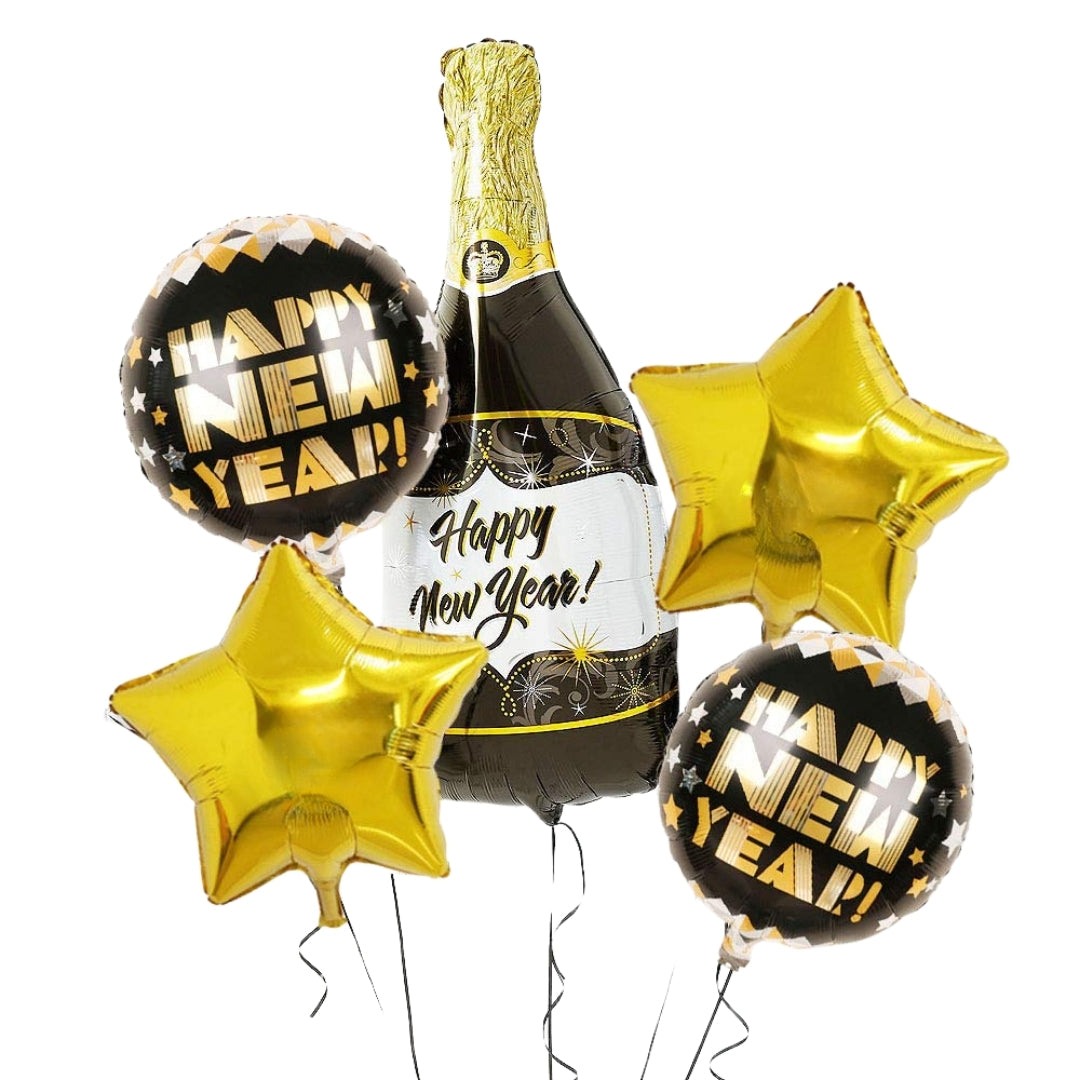 Happy New Year Foil Balloon - Set Of 5