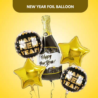 Happy New Year Foil Balloon - Set Of 5