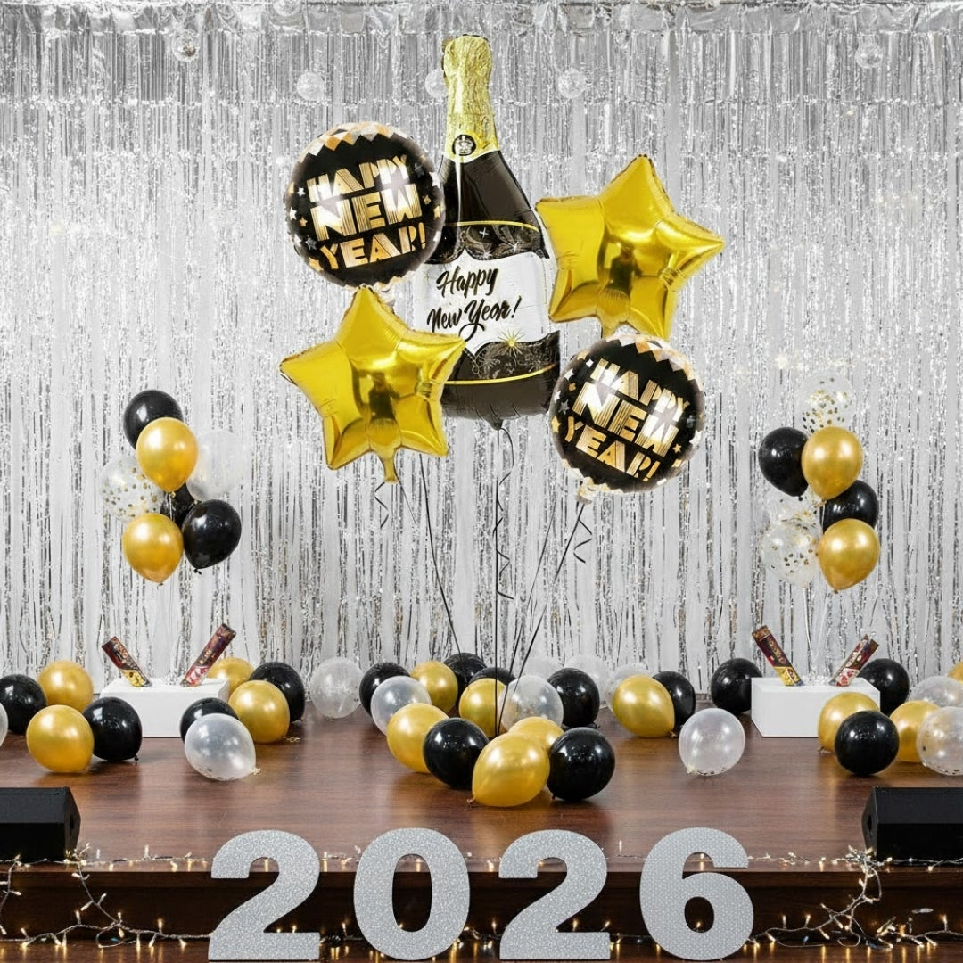 Happy New Year Foil Balloon - Set Of 5
