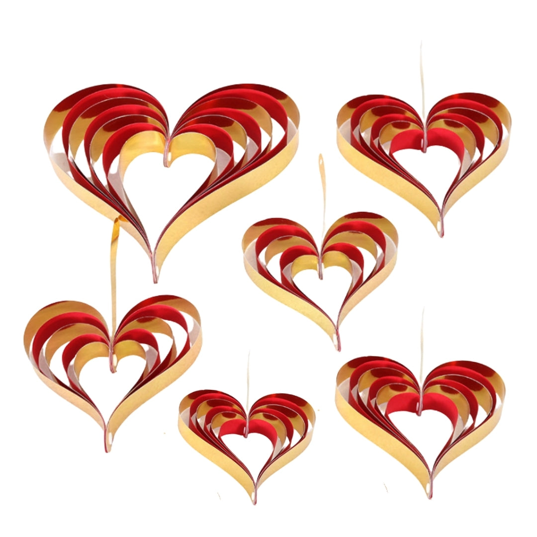 Golden Heart Hanging set for Party Decor - 4PC
