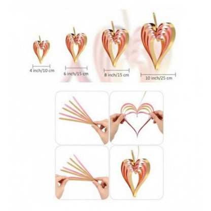 Golden Heart Hanging set for Party Decor - 4PC