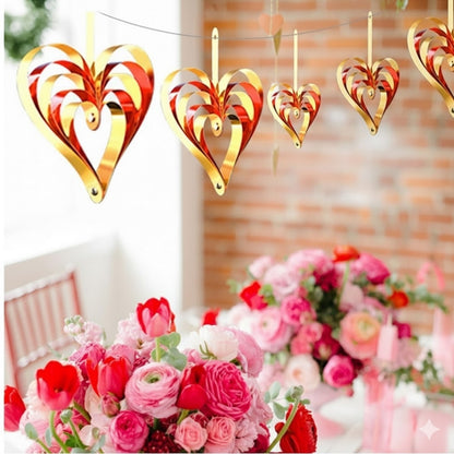 Golden Heart Hanging set for Party Decor - 4PC