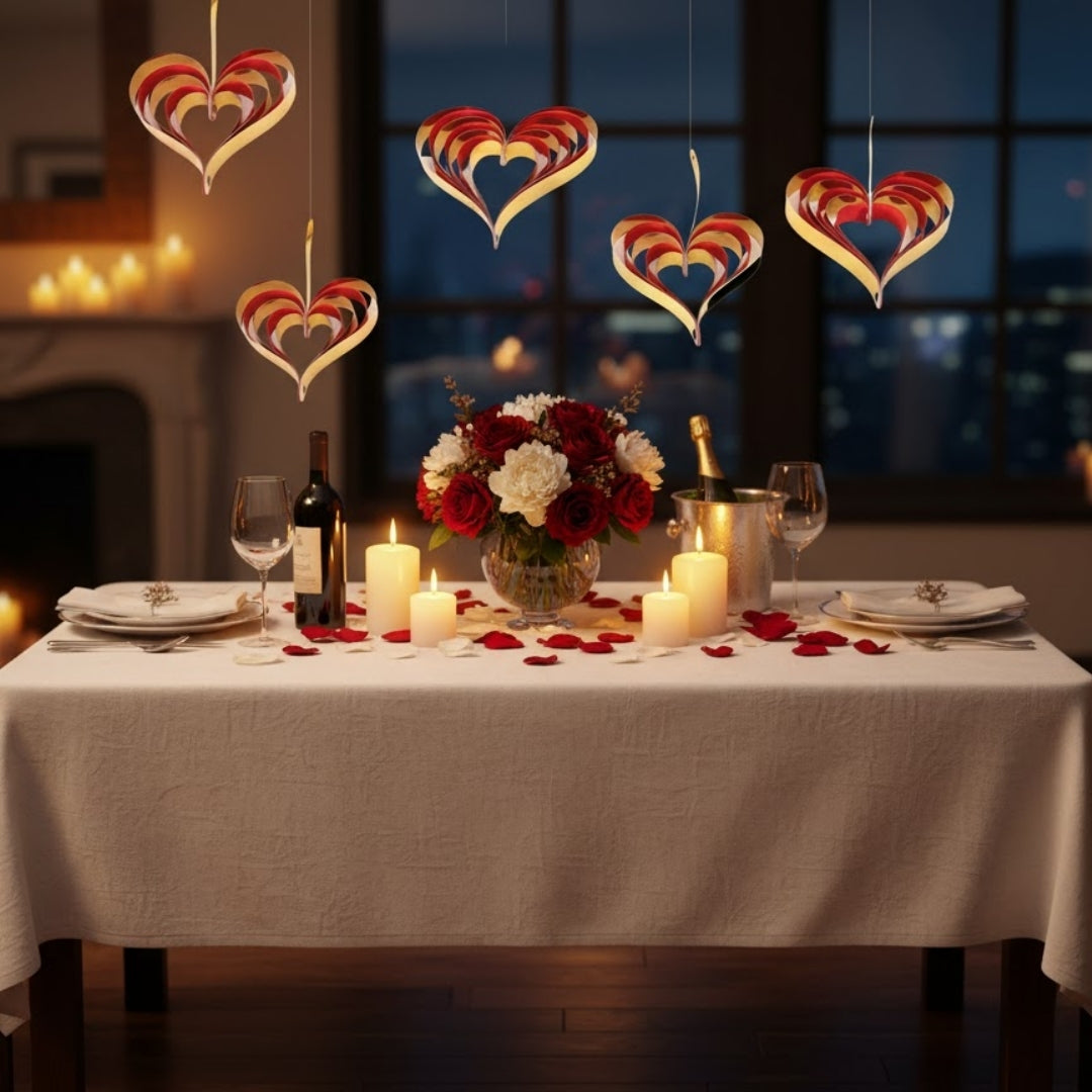 Golden Heart Hanging set for Party Decor - 4PC