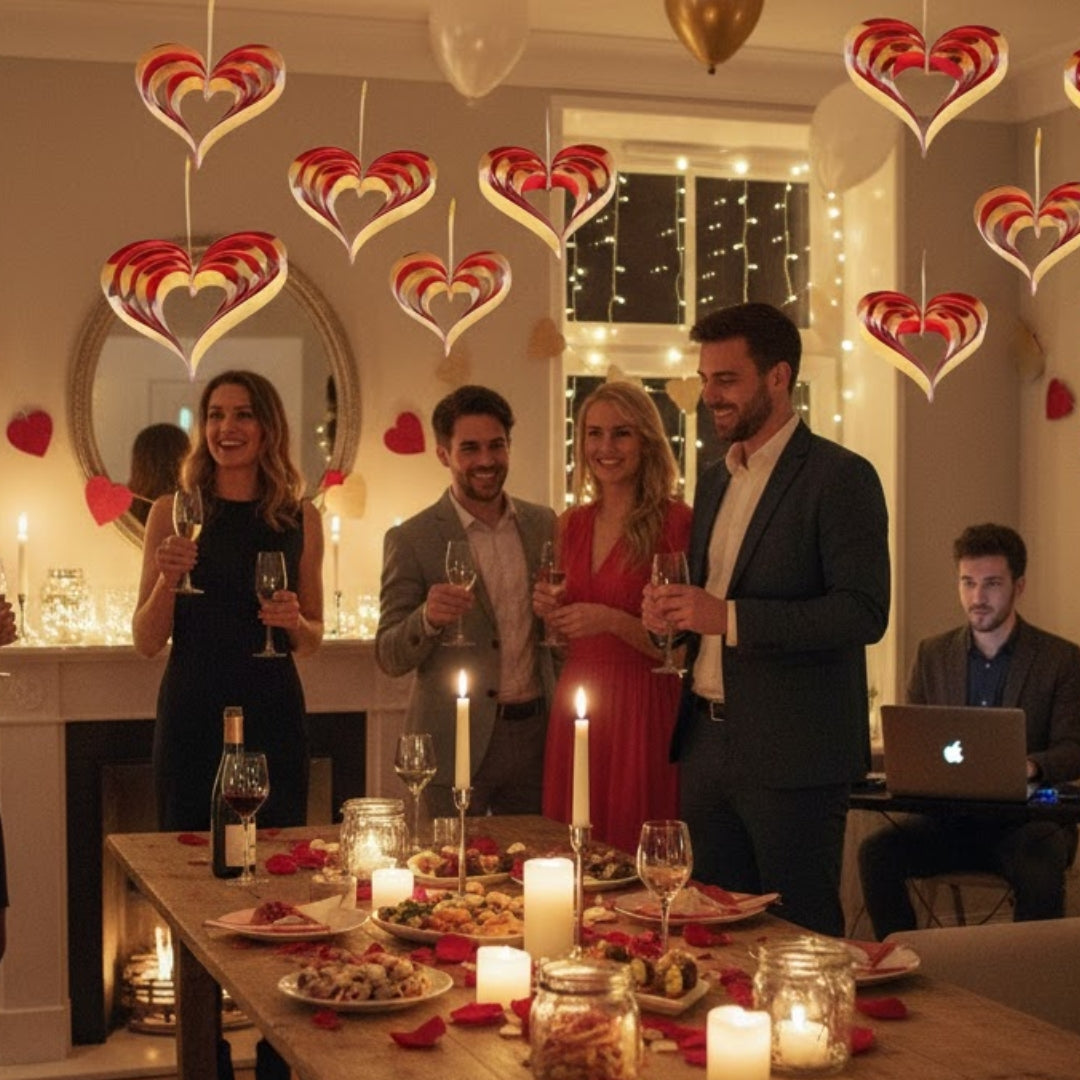 Golden Heart Hanging set for Party Decor - 4PC