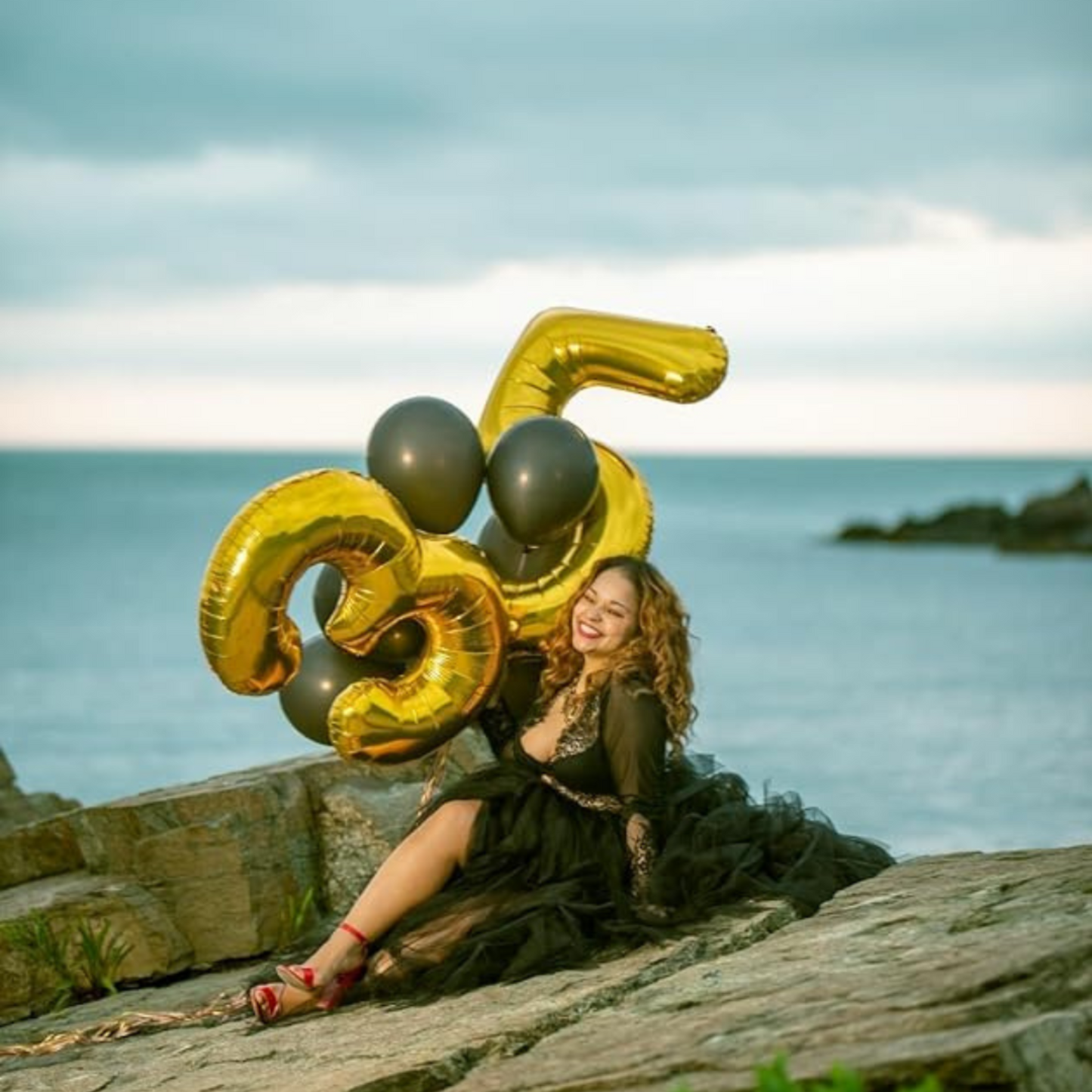 Numerical 5 Golden Balloon - 18 inches - 1PC
