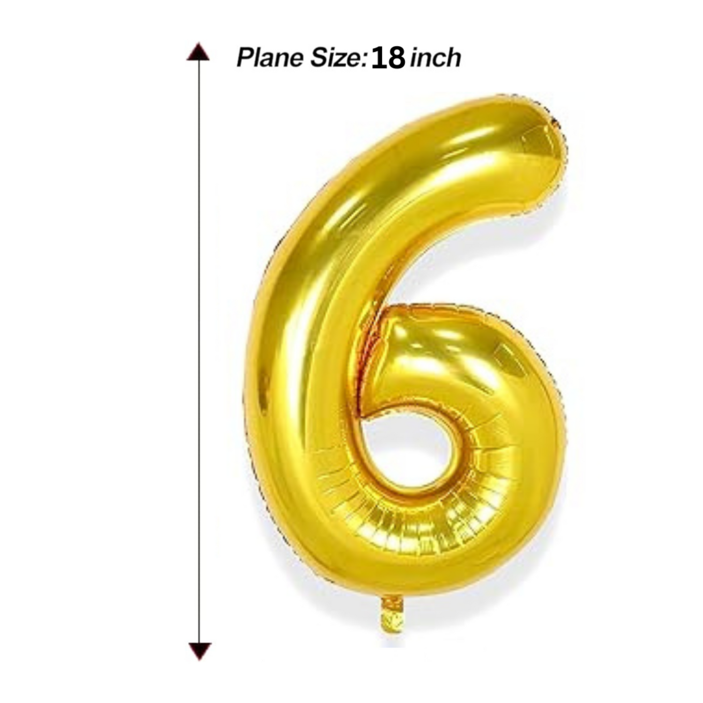 Numerical 6 18" Golden Balloon