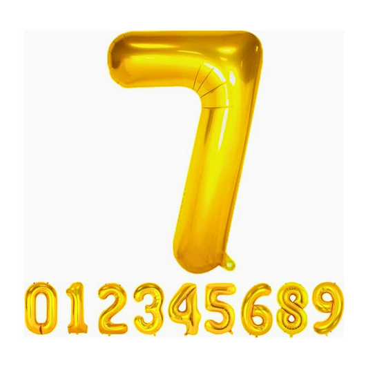 Numerical 7 18" Golden Balloon