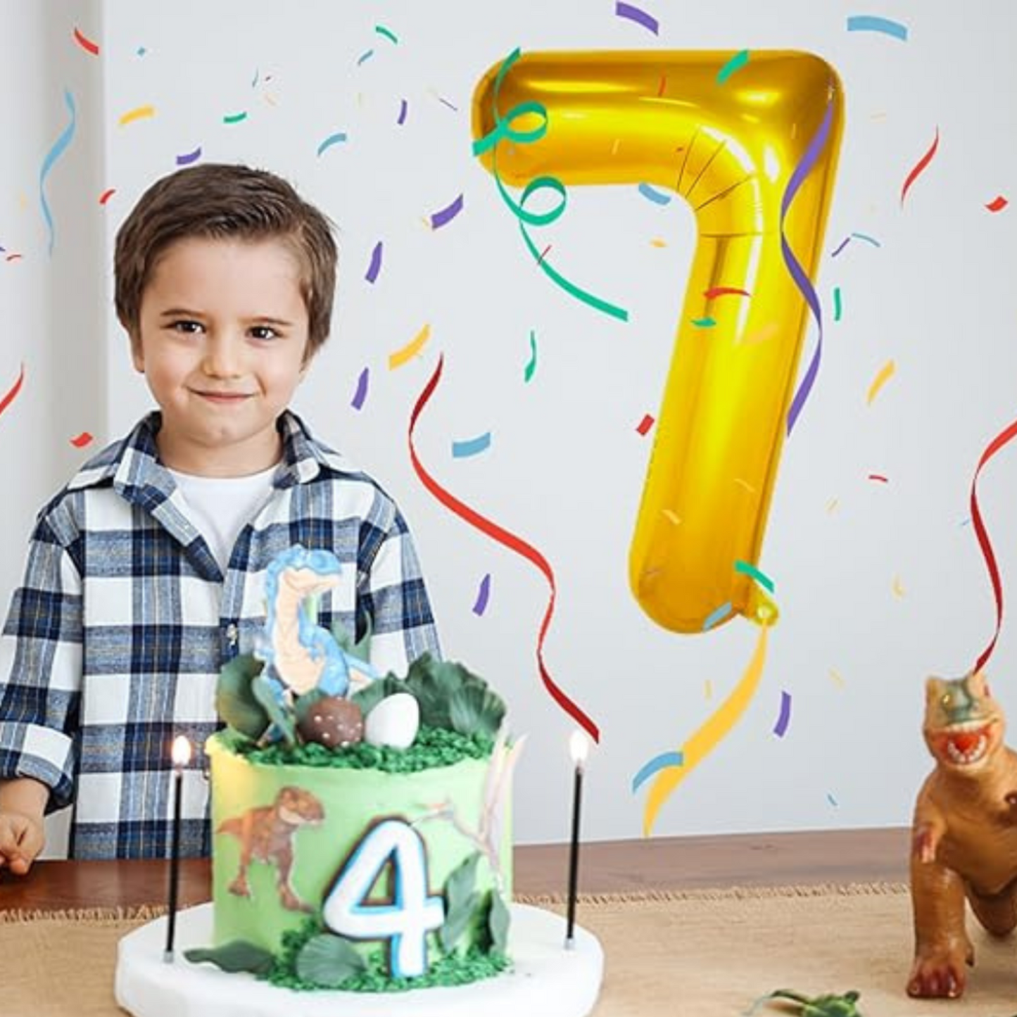 Numerical 7 18" Golden Balloon