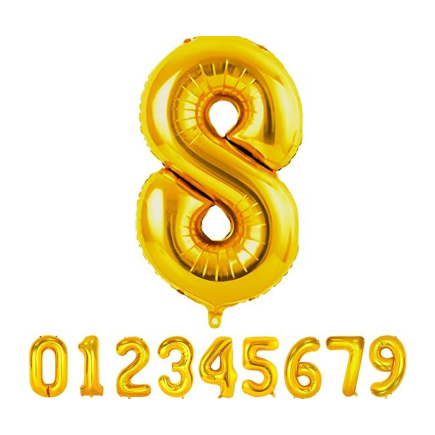 Numerical 8 18" Golden Balloon