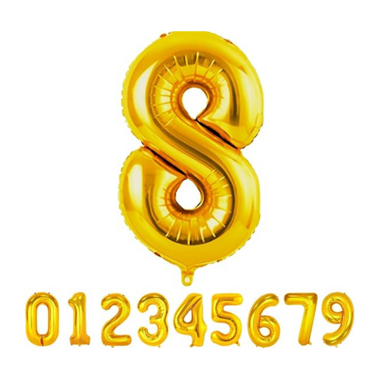 Numerical 8 18" Golden Balloon