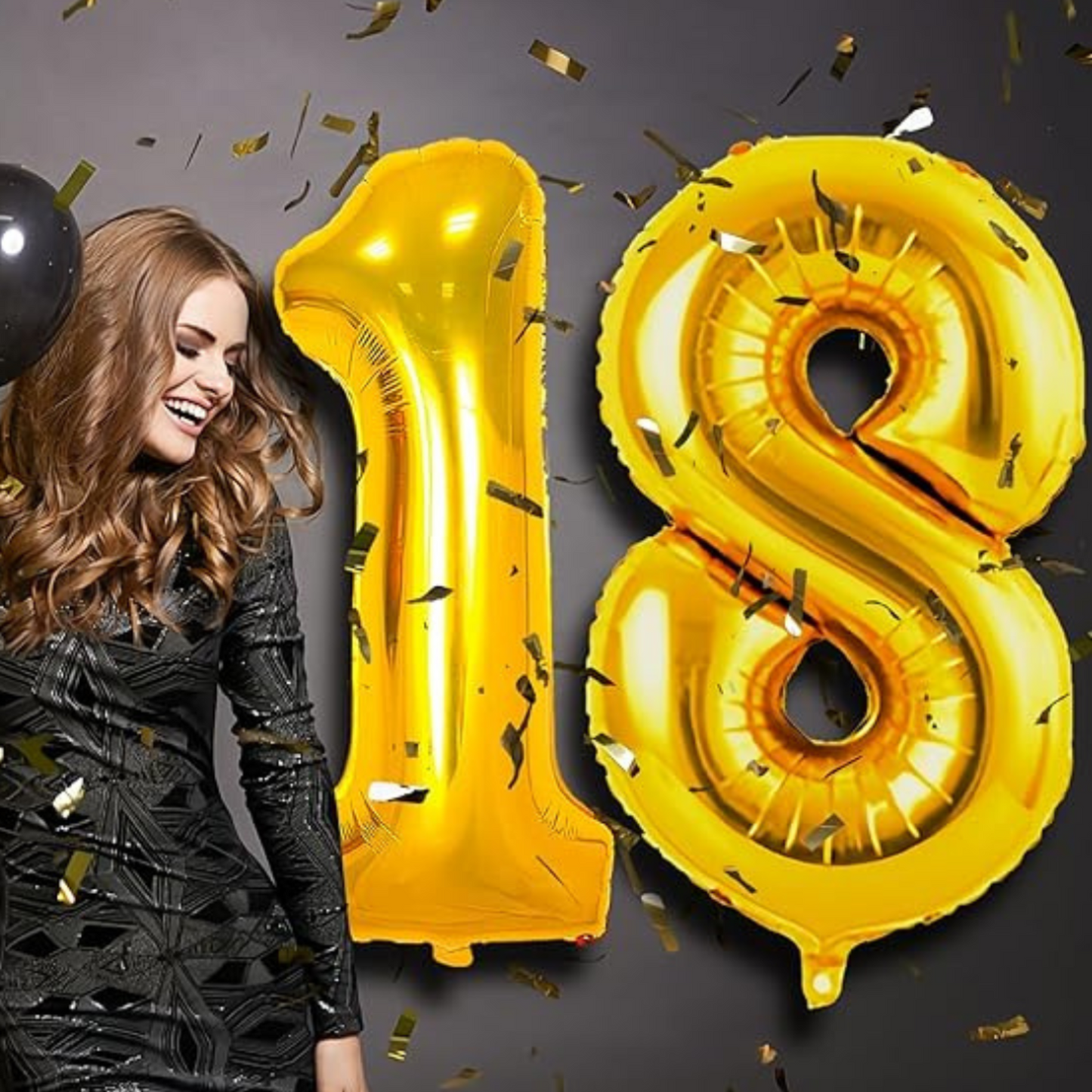 Numerical 8 18" Golden Balloon