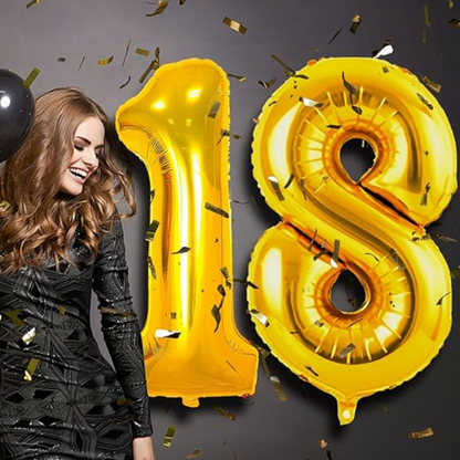 Numerical 8 18" Golden Balloon
