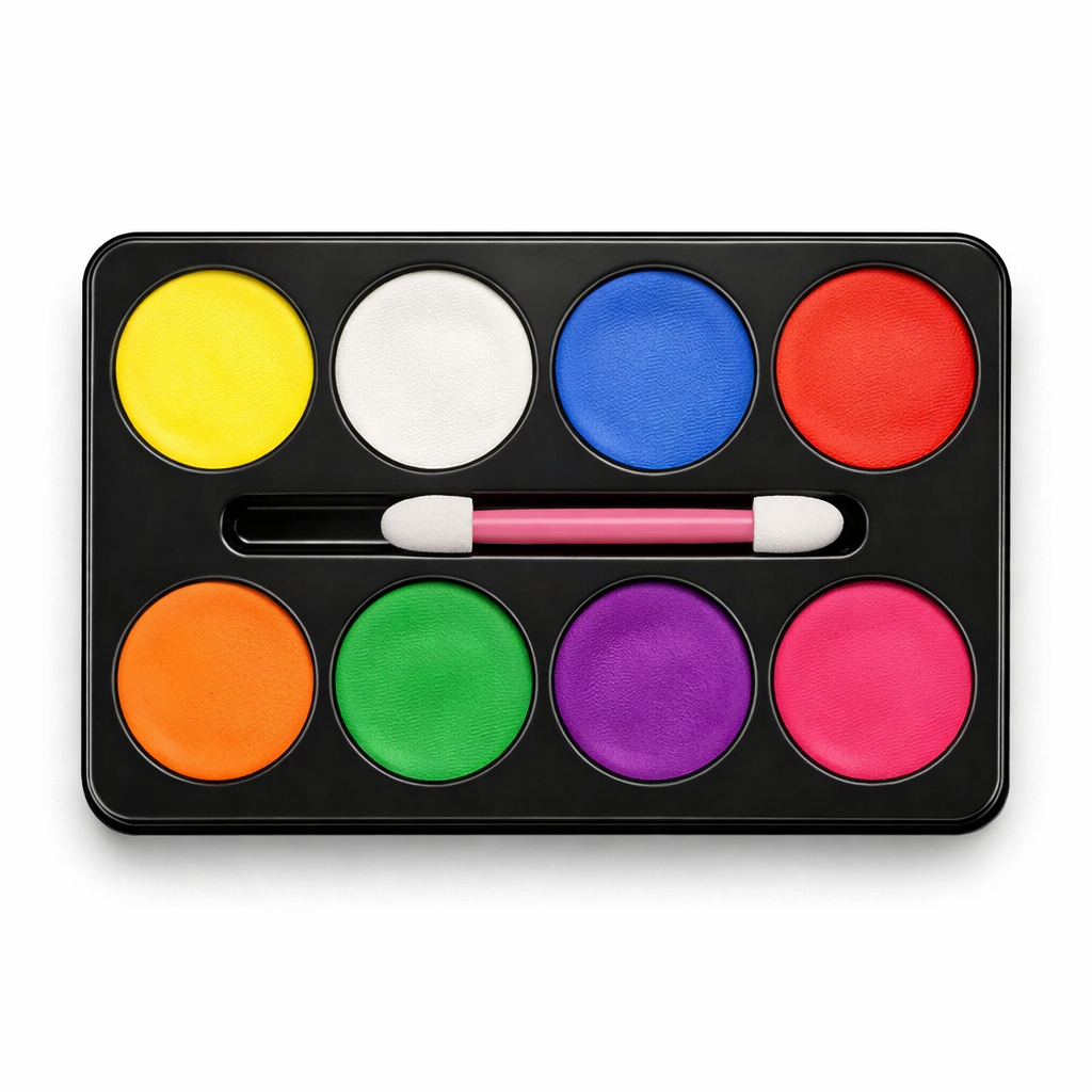 Halloween Face and Body Paint Makeup Kit - 8 Colors Non-Toxic Face Paint Palette with Brush